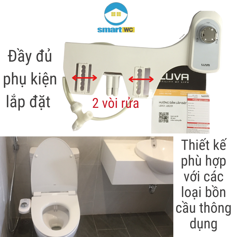 Vòi rửa vệ sinh thông minh Luva Bidet LB 201 - Hàng Chính Hãng