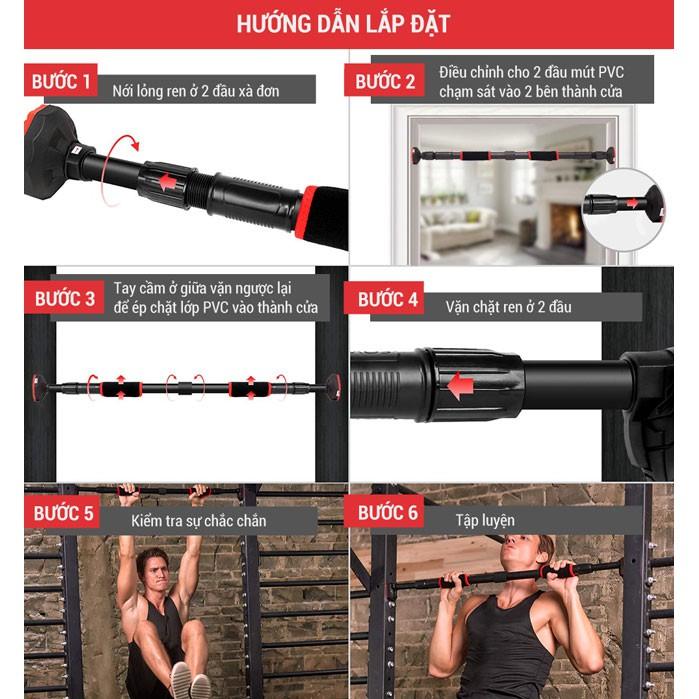 Thanh tập xà đơn gắn cửa, treo tường XD2020 tập gym tại nhà tăng cơ bắp