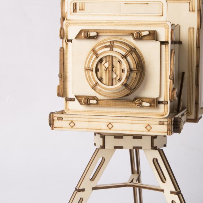 Tự Ráp Mô Hình Gỗ 3D  Trưng Bày Máy Chụp Ảnh Cổ Điển Vintage Camera