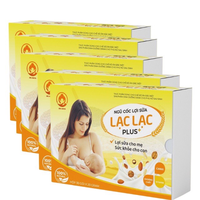 Ngũ cốc lợi sữa Lạc Lạc Plus mới cao cấp 39 loại hạt giúp mẹ bổ sung vitamin và khoáng chất, canxi giúp xương chắc khỏe 600g