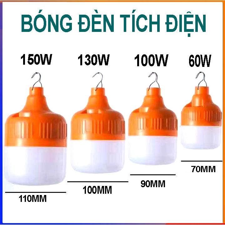 Bóng đèn tích điện 6-8h , loại  150w sạc tích điện có móc treo kèm dây USB 5V để sạc