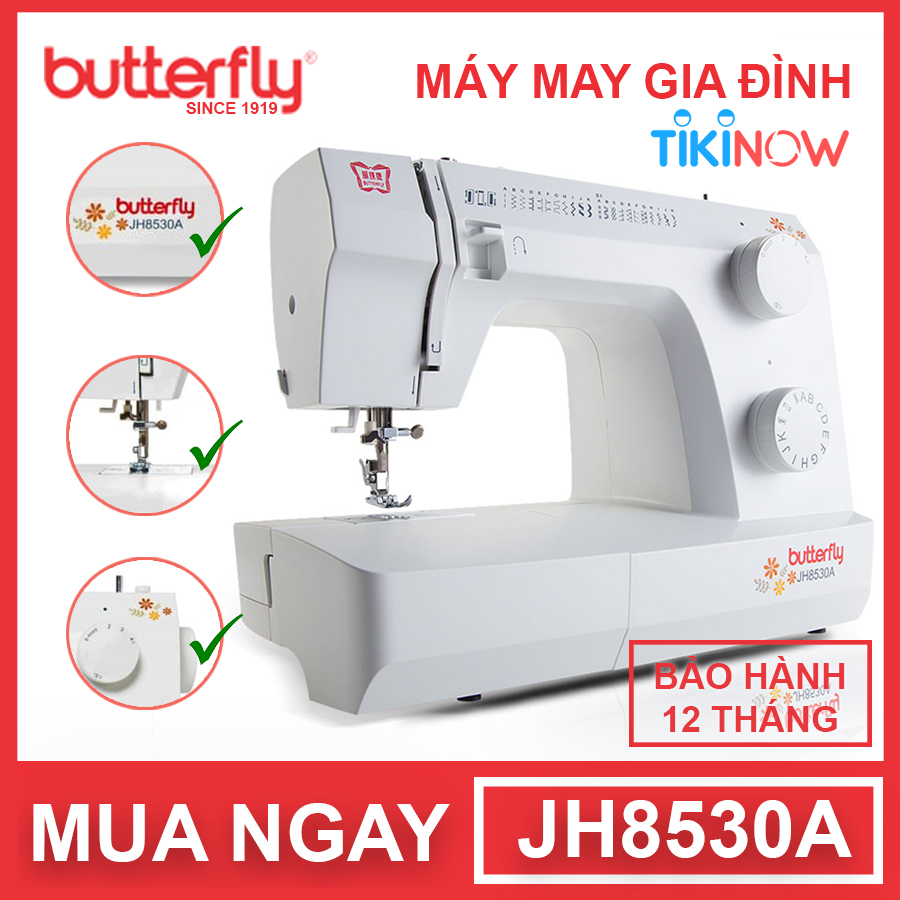 Máy May Gia Đình Cơ Bản Butterfly JH8530A - Hàng Chính Hãng