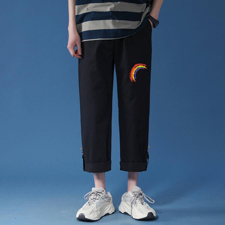 Quần kaki Unisex quần ống dài dáng suông mặc đi học đi chơi, có đính cúc chất dày