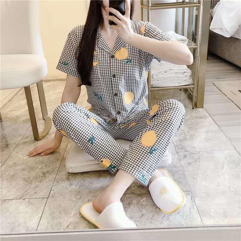 Pijama, Bộ Ngủ Nữ cotton ngắn tay quần dài BNND04