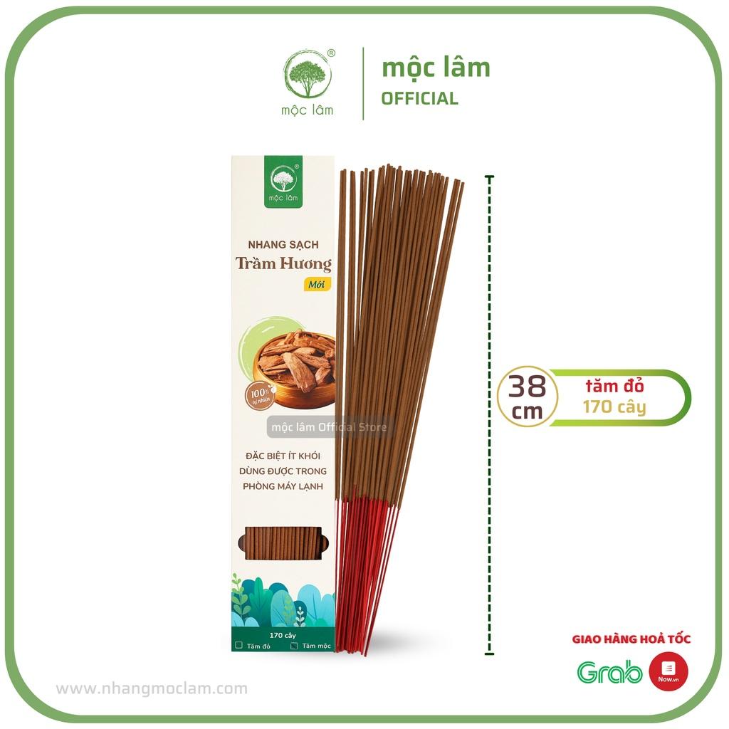 Nhang Trầm Hương MỘC LÂM 38cm 170cây, Nhang Sạch Ít Khói Ít Tàn, Hương Dịu Nhẹ, Nhang Phòng Máy Lạnh