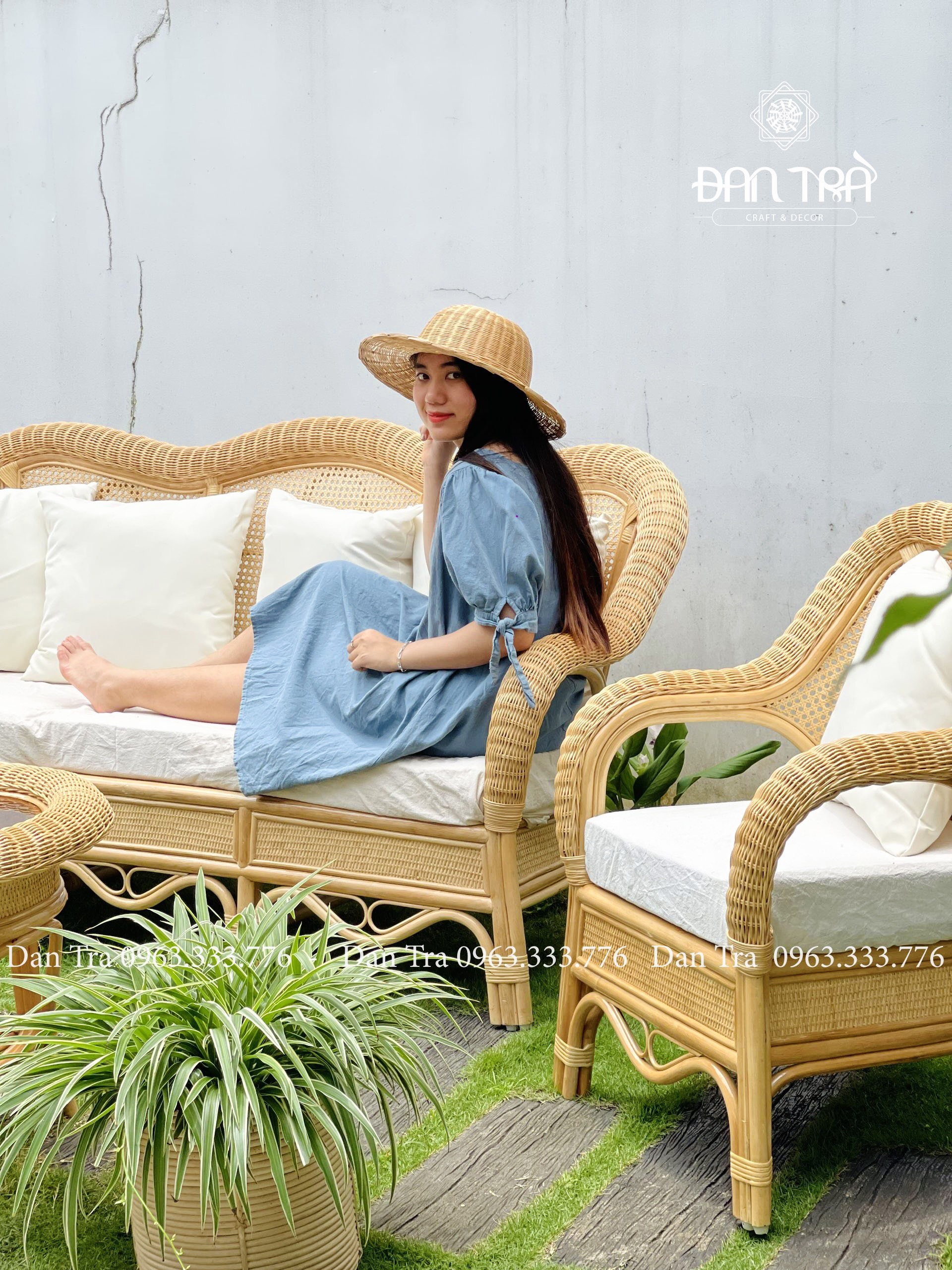 Bộ Bàn Ghế Sofa Mây Phượng Hoàng, Sofa Mây Tự Nhiên Giá Xưởng, Bộ Bàn Ghế Thư Giãn Phòng Khách- Bàn Ghế Mây Tre ĐAN TRÀ