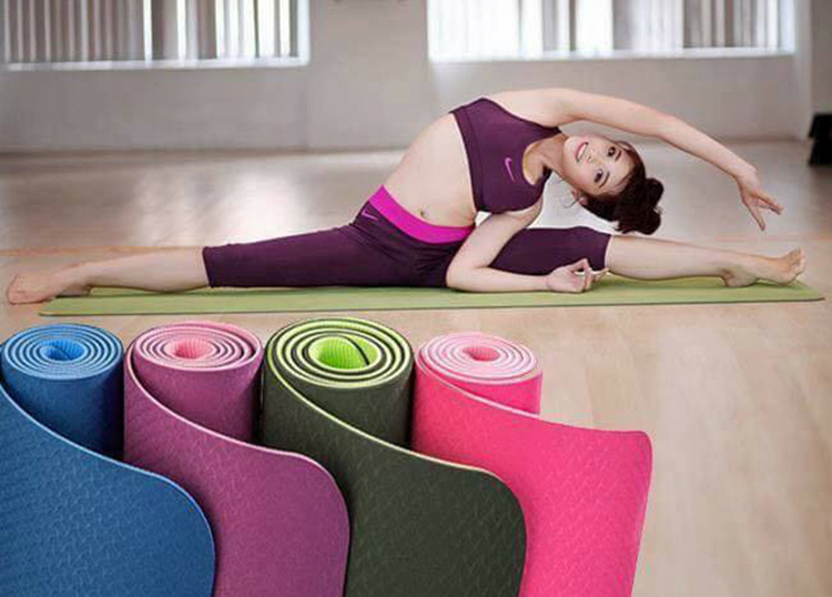 Thảm Tập Yoga TPE 2 Lớp 6mm Hoa Văn Đặc Sắc Mềm Mại