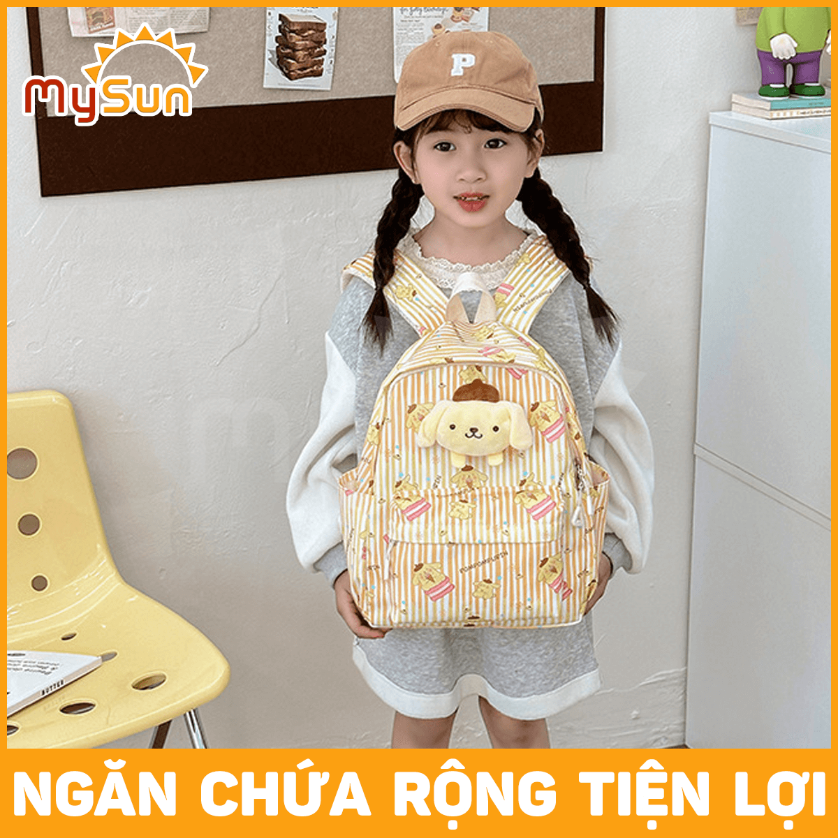 Balo cặp Kuromi cho bé gái học sinh cấp 1 tiểu học lớp 1 2 3 4 5 cute dễ thương MySun