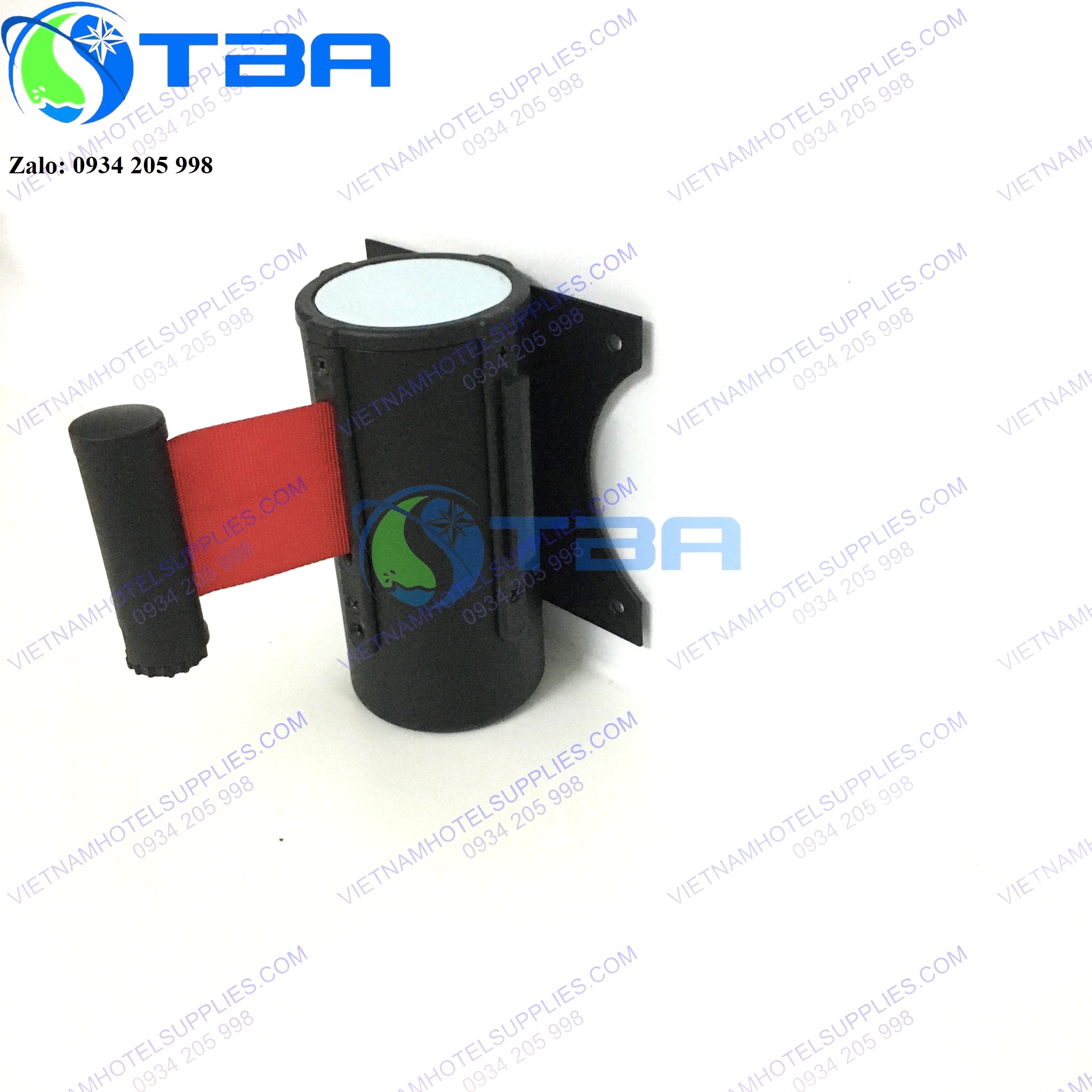 Trụ chắn gắn tường 3m màu đen với dây căng màu đỏ chất lượng cao