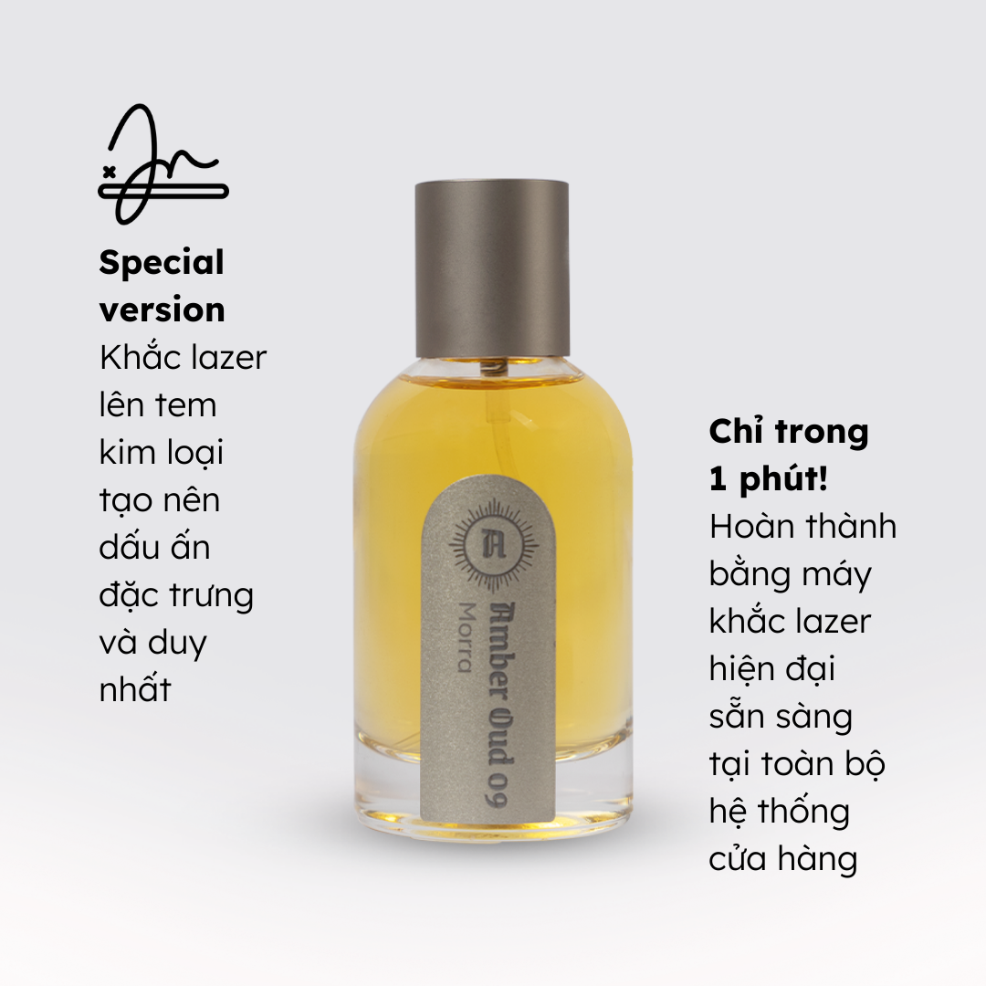 Nước hoa nam nữ Morra No.28 (Amber Oud 09) nguyên liệu nhập Pháp hương Phương Đông nồng ấm từng trải, thu hút, ấm ấp lưu hương thơm lâu - dạng xịt 50ml