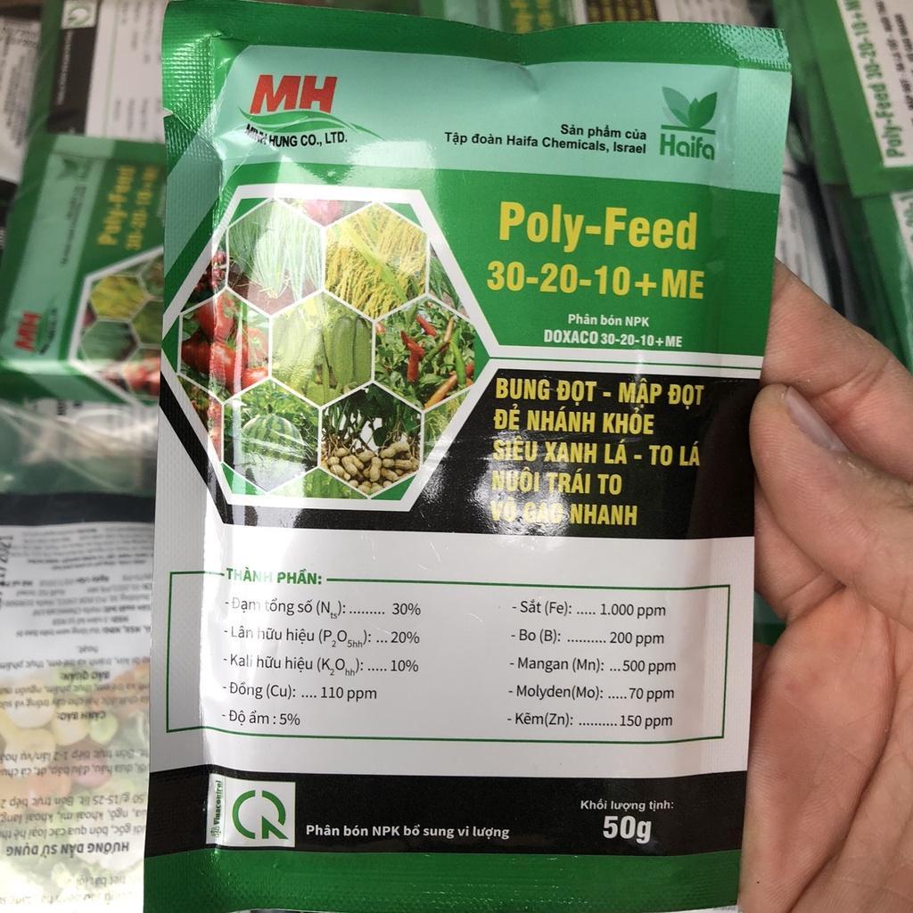 SET 5 GÓI PHÂN BÓN LÁ POLY-FEED 30-20-10+ME  CHẤT LƯỢNG CAO