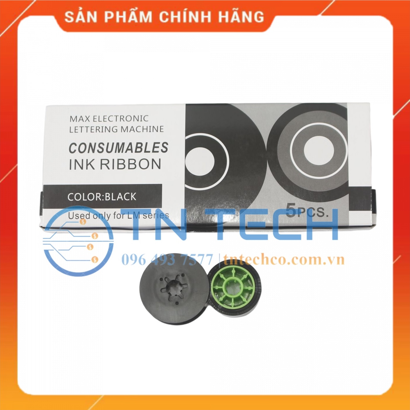 Ruy băng mực MAX PT-IR300B - 12MM x 50M - Dùng cho máy in ống lồng MAX [Hàng nhập khẩu]