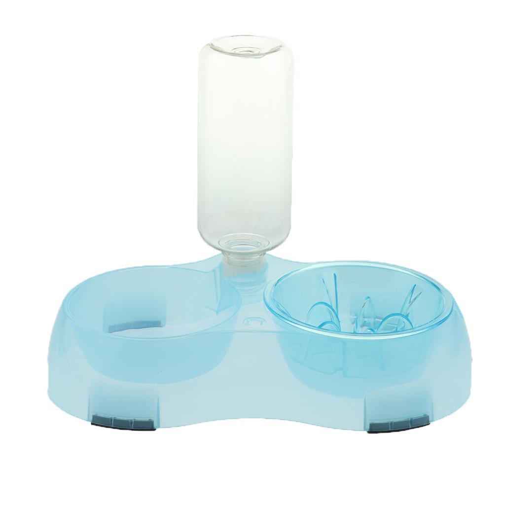Pet Food Water Feeder Pet Automatic Waterer Dog Cat Water Food Bowl Blue S