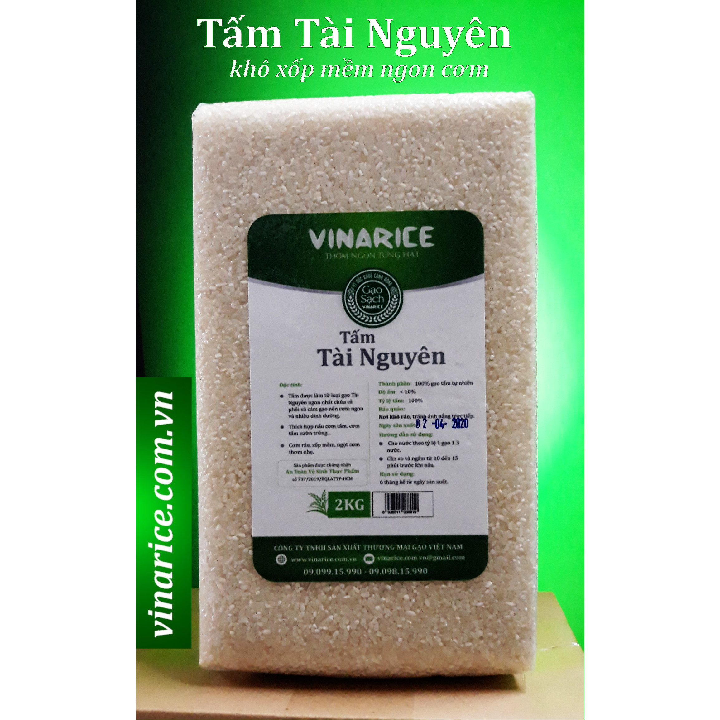 Tấm Tài Nguyên - túi 2kg ép chân ko - xốp mềm ngon cơm