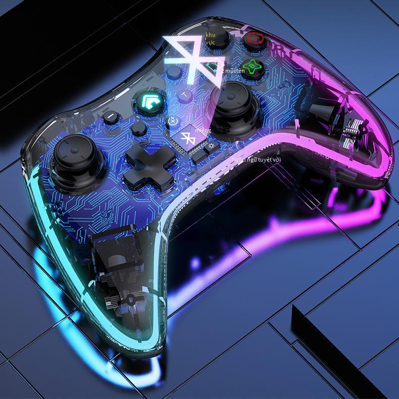 Vận Chuyển Nhanh Android Bluetooth Tay Cầm Chơi Game Không Dây Công Tắc Tay Cầm Truyền Hình Di Động Hộp Trò Chơi ISO Giả Lập RGB Trong Suốt