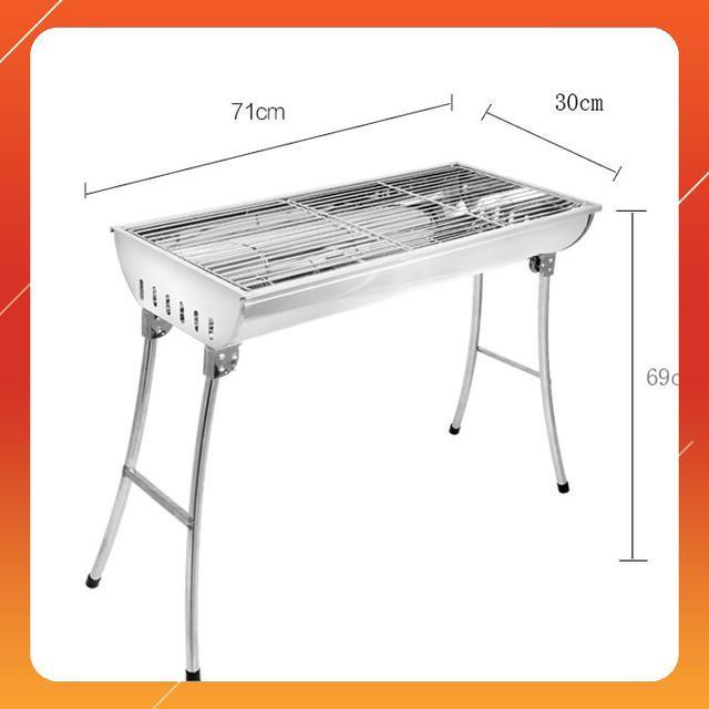 Hot Lò nướng than inox xếp gọn ngoài trời BBQ Full Set 73x33x71cm Sky Life