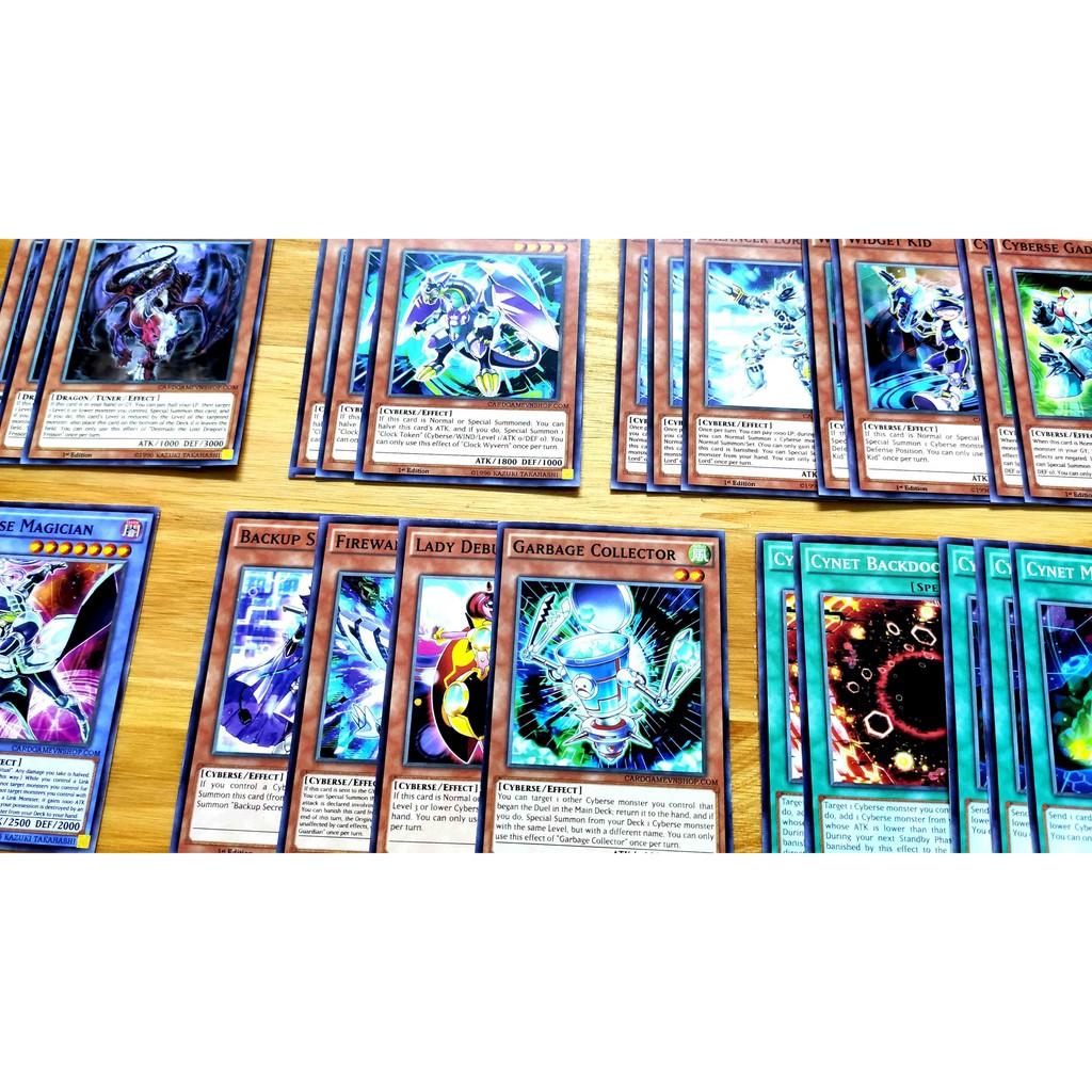 Bài Yugioh ️️ Thẻ bài Yugioh VRAINS Cyberse Yusaku Fujiki deck 54 lá