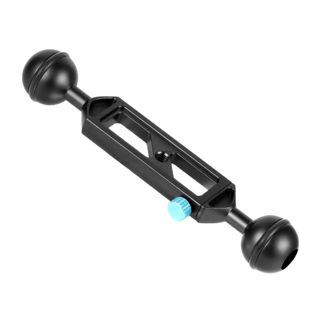 Camera Diving  Light Carbon Fiber Double Ball Head Lamp Arm 1" inch Black