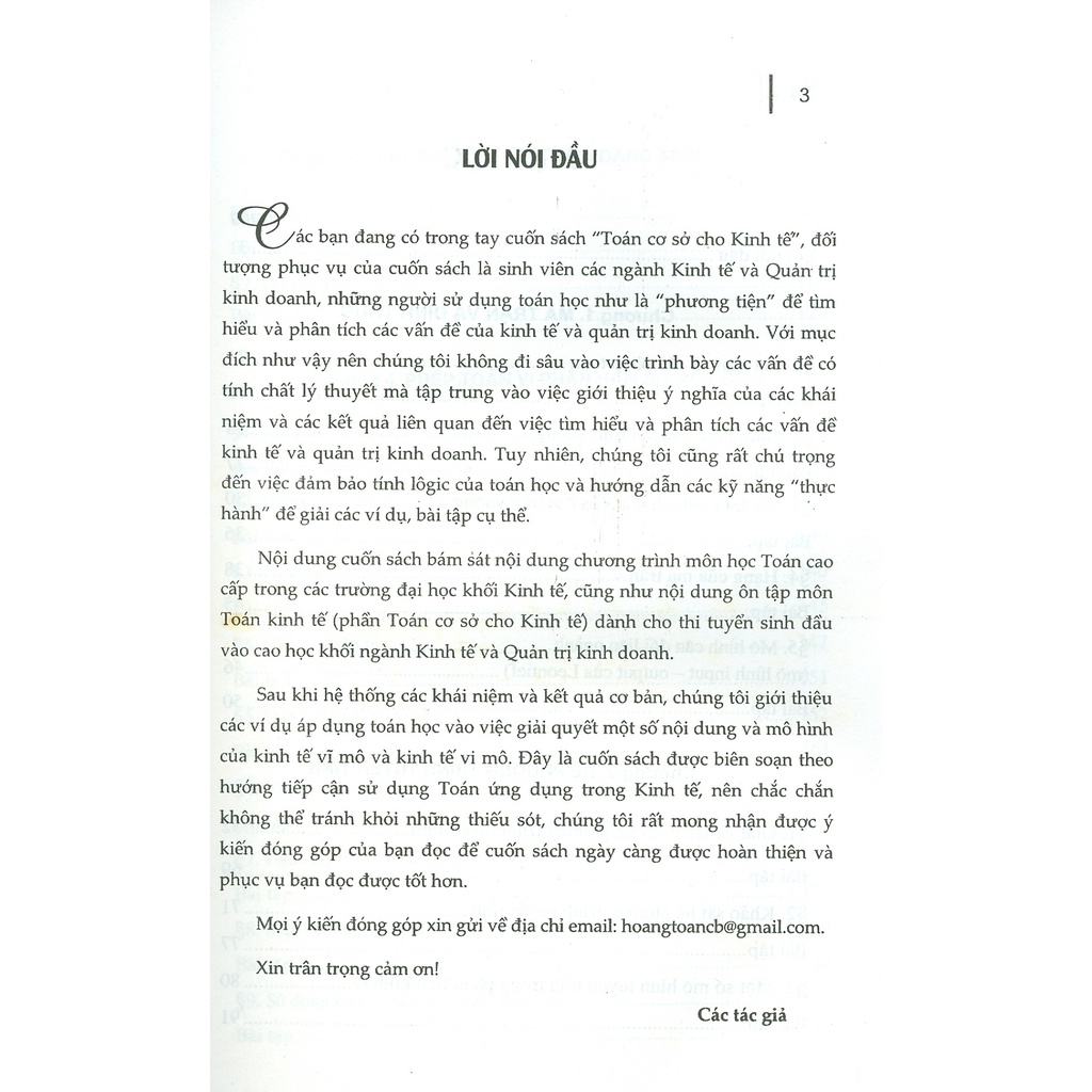 Toán Cơ Sở Cho Kinh Tế