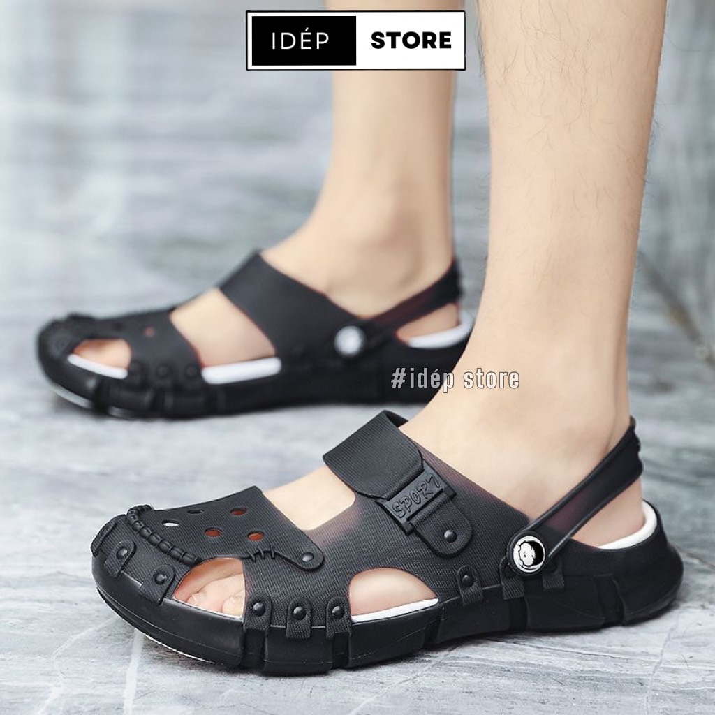 Dép Sục Cross Nam - Giày sandal nhựa dẻo bít mũi nam đúc EVA siêu nhẹ đi mưa, đi biển GL039