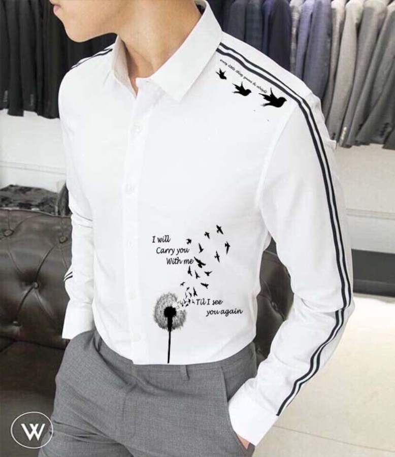 Áo Sơ Mi Nam Họa Tiết Bồ Công Anh BCA7898