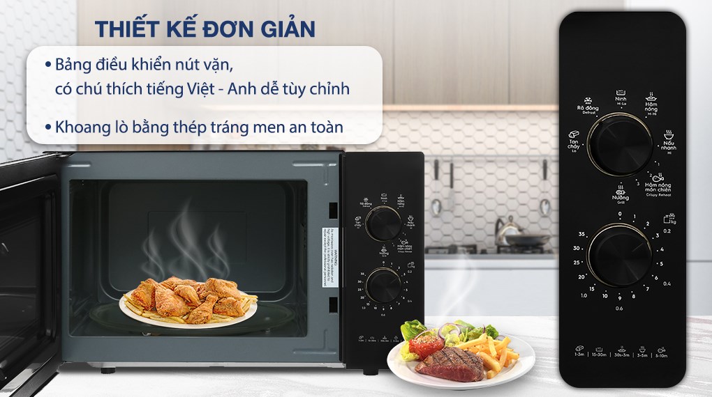 Lò vi sóng để bàn tích hợp nướng đối lưu Electrolux 23L - EMG23K22B[Hàng chính Hãng]