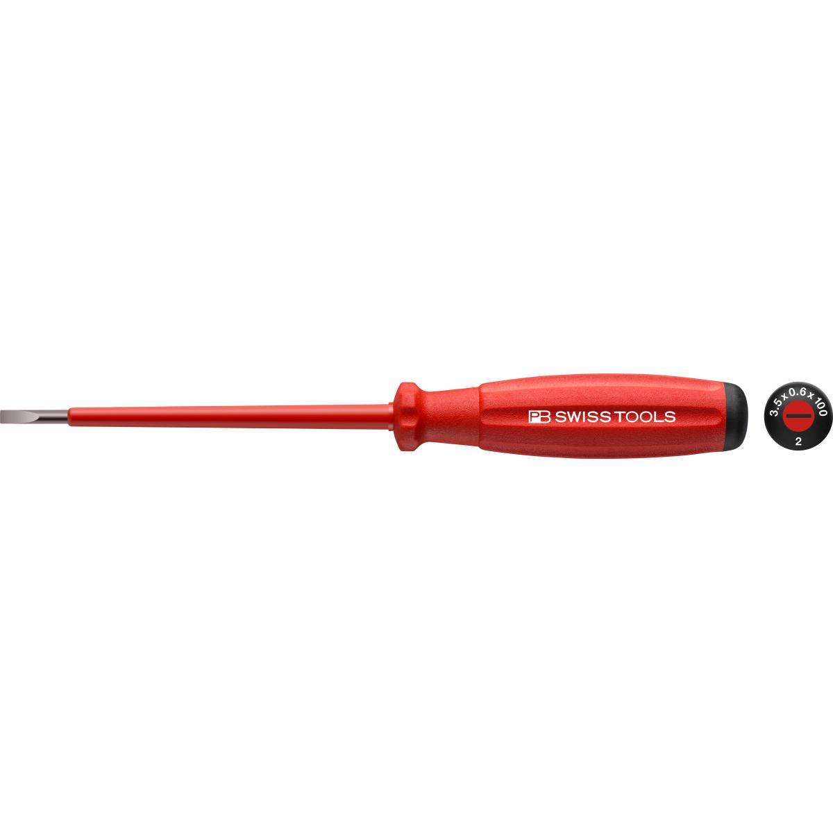 Tua Vít Đầu Dẹp 3,5mm Cách Điện 1000 Volt Pb Swiss Tools Pb 58100,2-100/3,5 - Hàng Chính Hãng 100% từ Thụy Sĩ