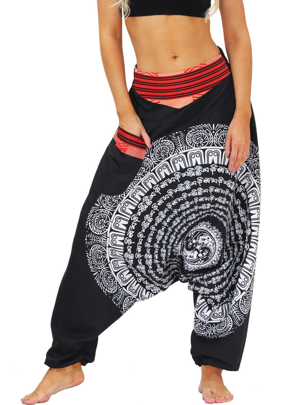 Phụ Nữ Hậu Cung Tập Yoga, Tay Quần Baggy Phòng Chờ Boho Hippie Palazzo Aladdin Hậu Cung Quần