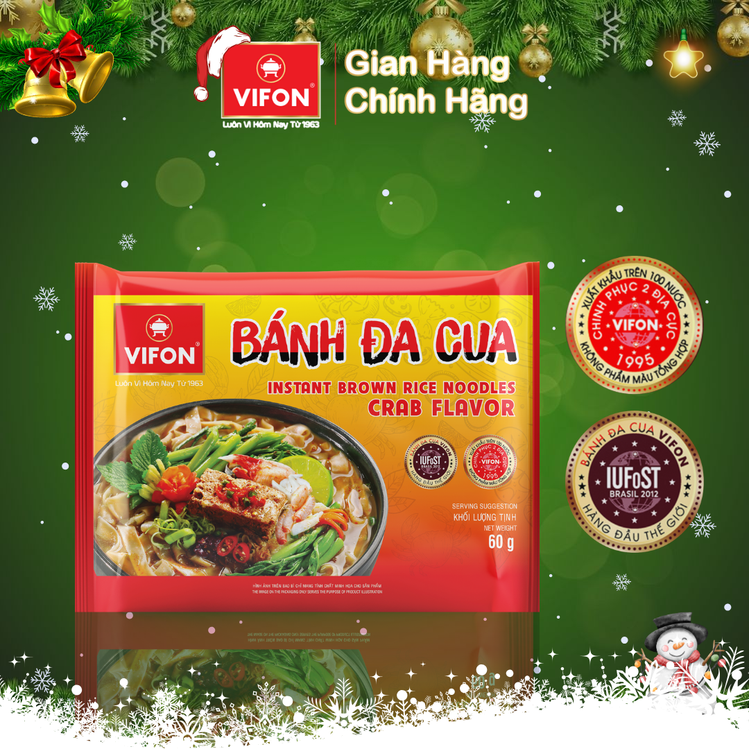 Thùng 30 Bánh Đa Cua VIFON (60g / Gói)