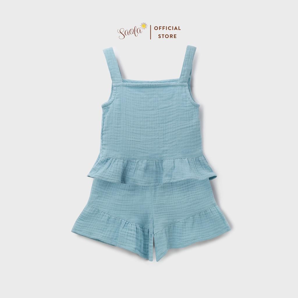 Bộ Áo Quần Hai Dây Cho Bé Gái Chất Liệu Muslin Mềm Mịn Thoáng Mát - ALMA SET - JSM005 - SAOLA CLOTHING