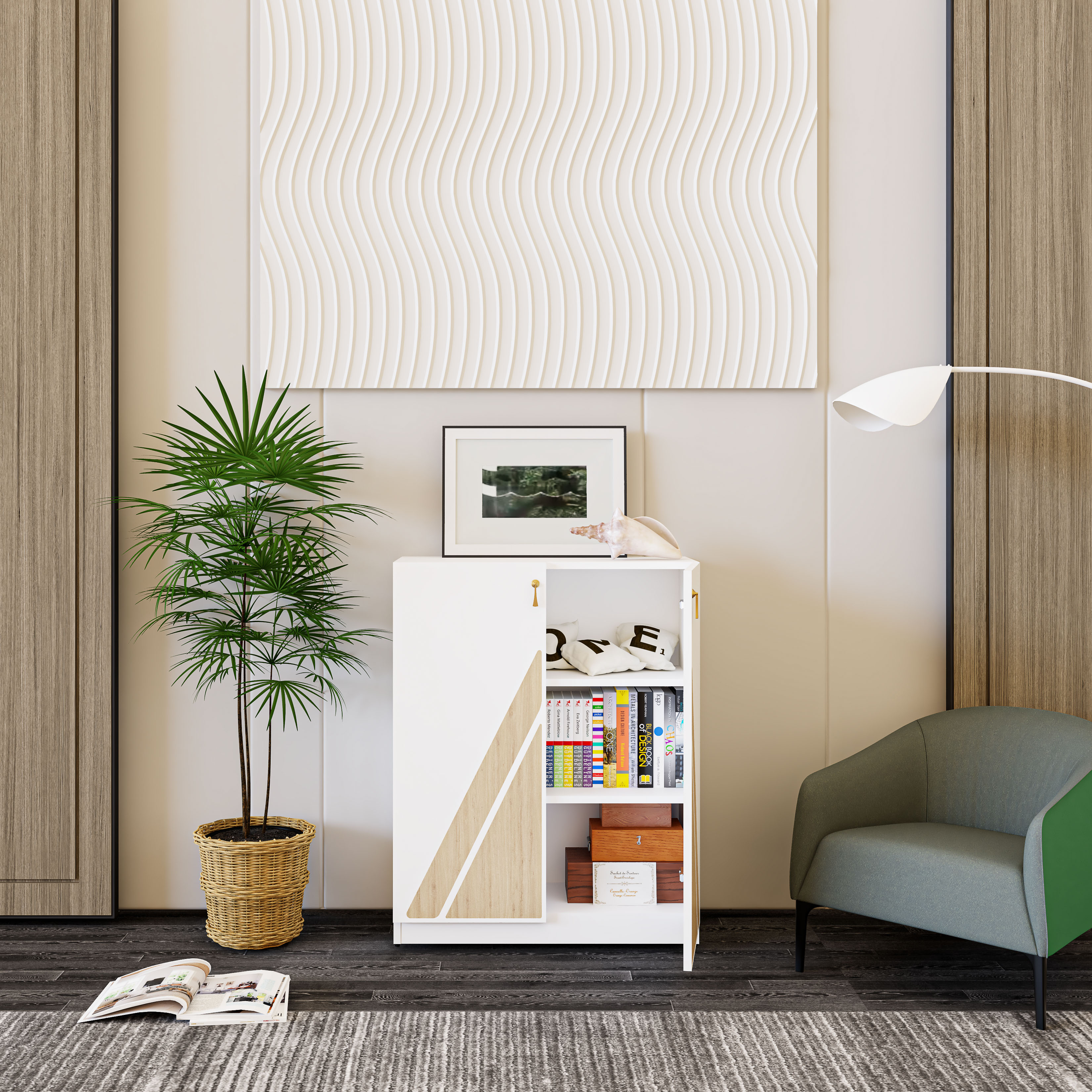 [Happy Home Furniture] CHARIS , Tủ lưu trữ 2 cửa mở , 72cm x 30cm x 90cm ( DxRxC), TCM_116