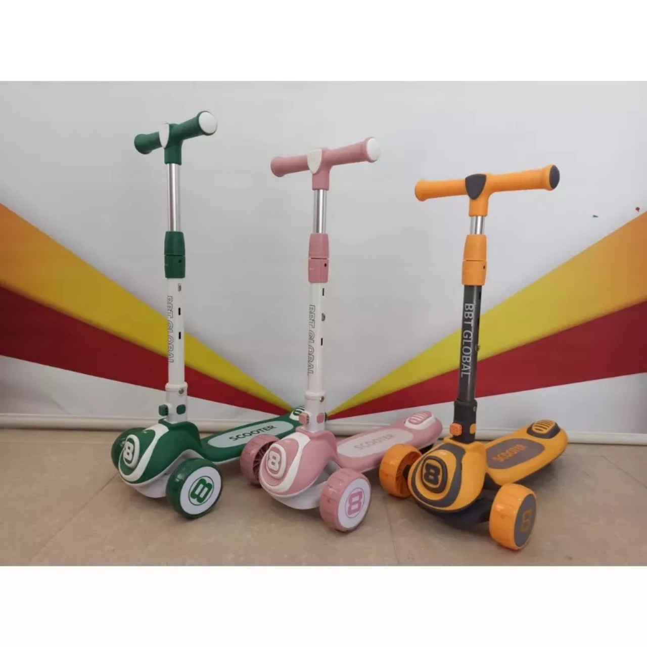 Xe Chòi Chân cho bé, Xe truợt Scooter cho bé 3 in 1, chính hãng, ba bánh phát sáng, có nhạc vui nhộn chịu lực đến 80kg