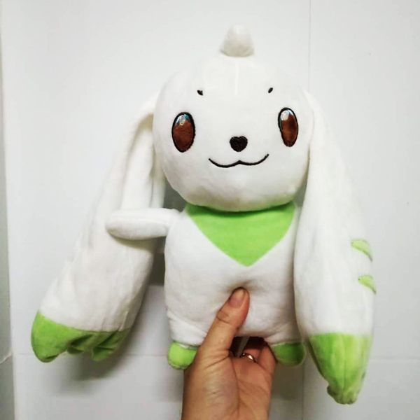 Gấu Bông Pokemon - Thỏ Trắng Tai Dài Terriermon (30 Cm) Gb206 (Tặng 1 Móc Khóa Dây Da Pu Đính Đá Lấp Lánh)