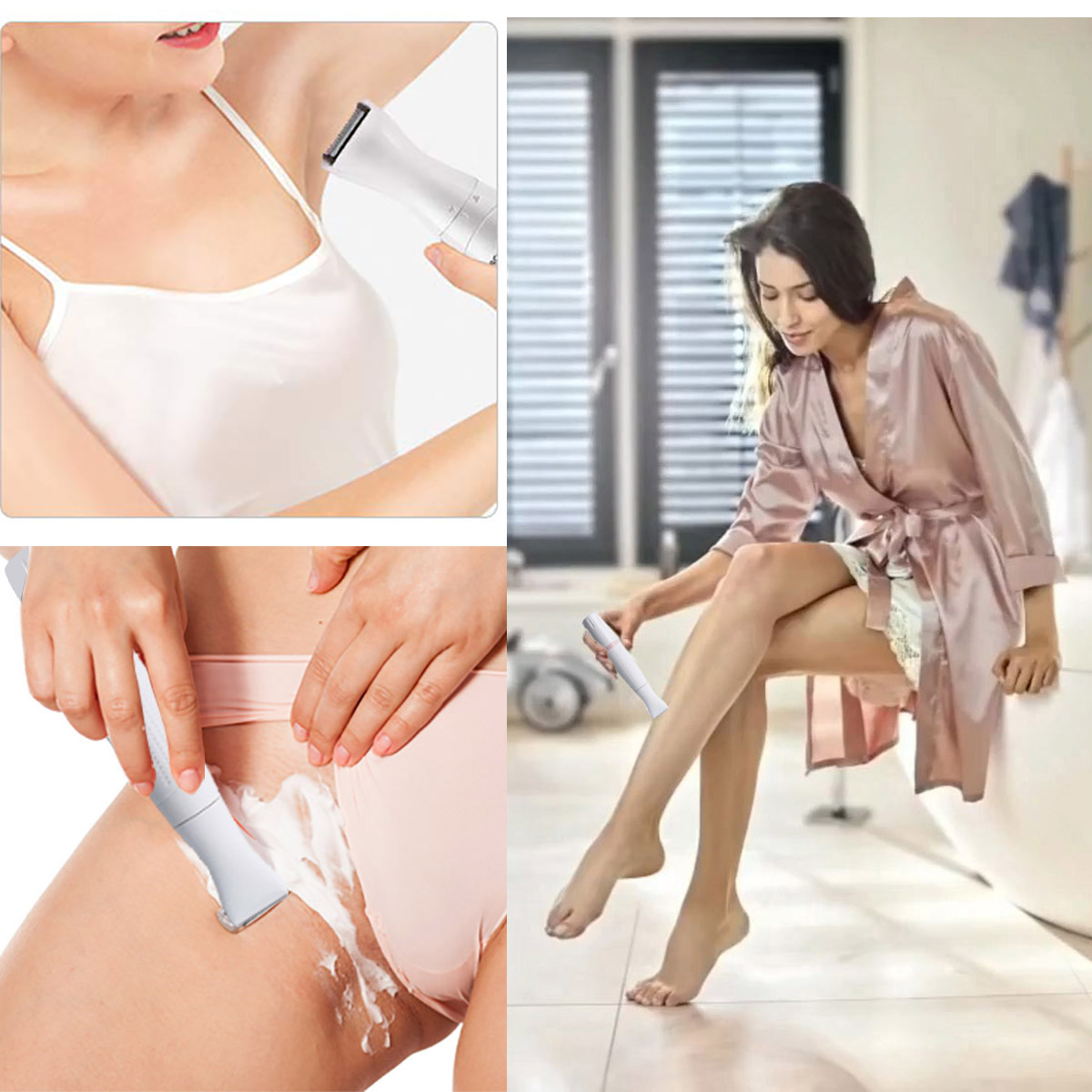 Máy cạo lông đa năng Nhật Bản chạy pin dành cho nữ giới 3 đầu MINISO TRIMMER ( cạo lông mày, lông mặt, nách, lông chân, lông vùng bikini đến tận gốc lông)-MNS063