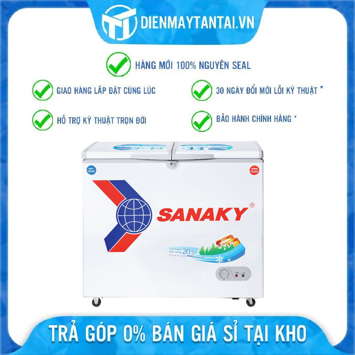 Hình ảnh Tủ Đông Dàn Đồng Sanaky VH-2599W1 ( 2 Chế Độ Đông, Mát) (250L) - Hàng Chính Hãng
