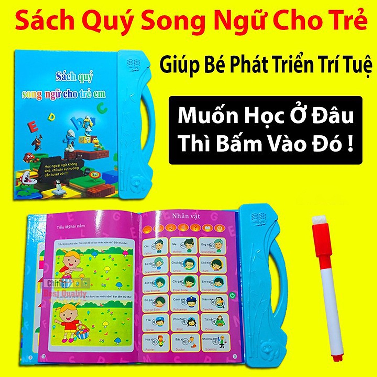 Sách nói điện tử song ngữ trẻ em (Bản nâng cấp 1+) - Sách quý điện tử song ngữ Anh – Việt cho bé