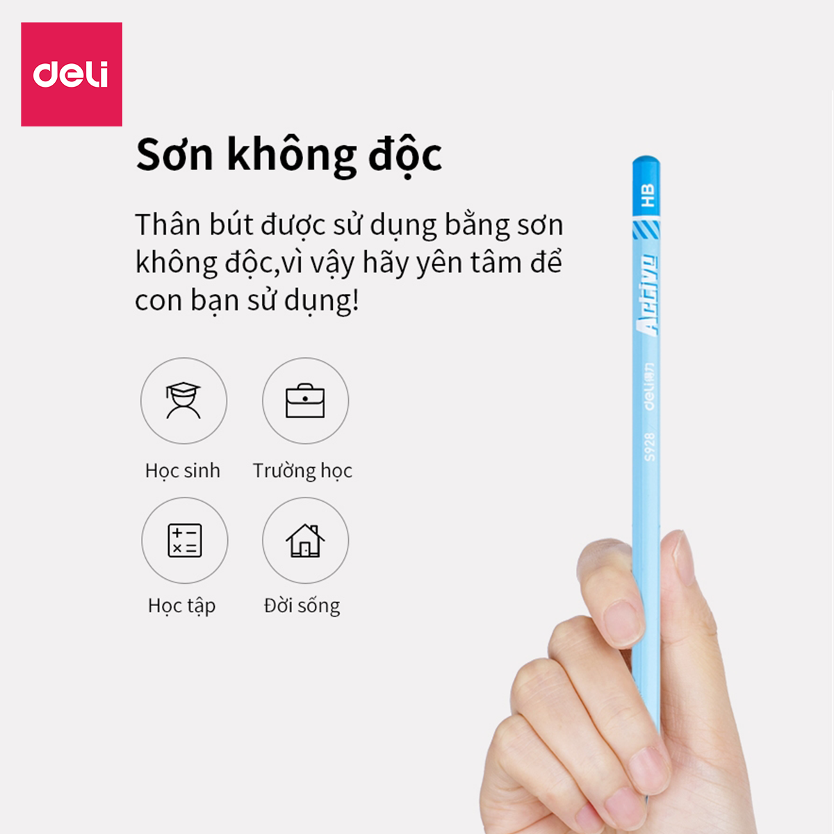 Bút chì lục giác Deli - loại 2B/HB - 30 chiếc/hộp - 58166 / 58167