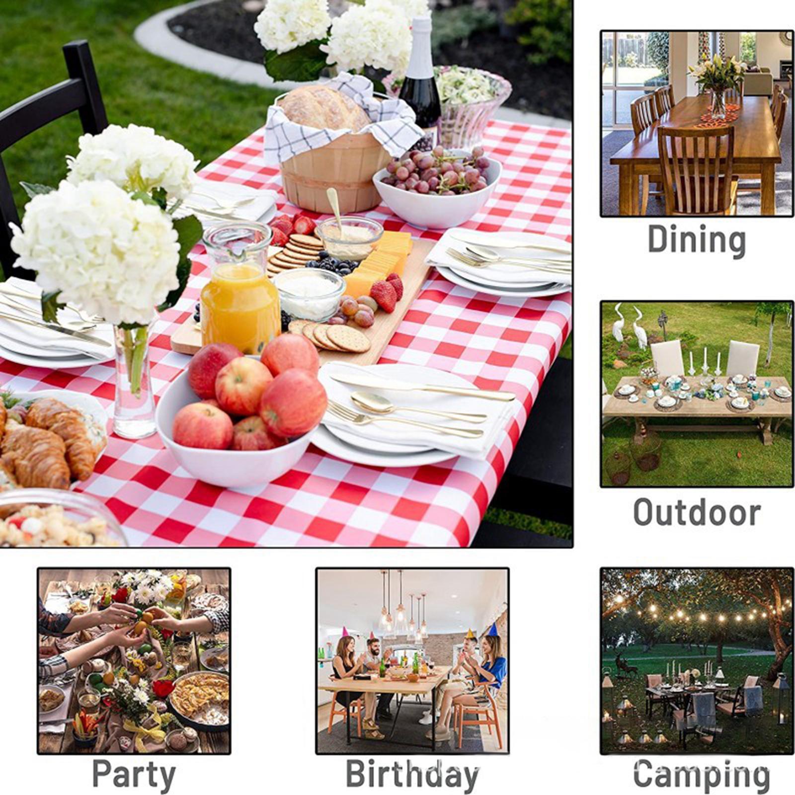 Fitted Tablecloth Rectangle Wipeable for Picnic Patio Home Indoor Outdoor