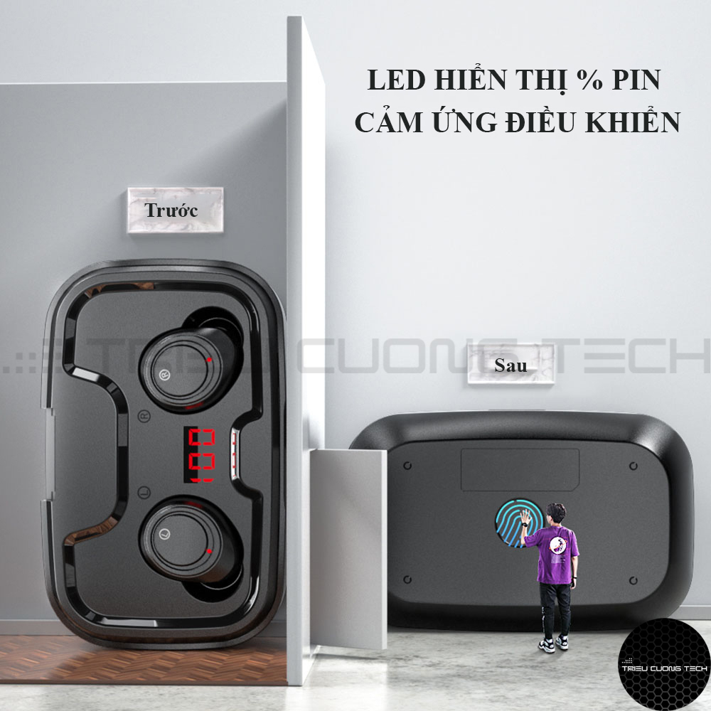 Tai Nghe Bluetooth True Wireless Cảm Ứng Không Dây TCT-HGD-X10 Dung Lượng Pin Lớn-Điều Chỉnh Âm Lượng - Hàng Chính Hãng