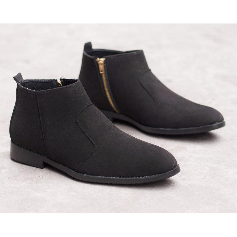 Giày Chelsea Boot Cổ Khóa Tiện Lợi Da Búc Đen Và Đế Được Khâu Chắc Chắn - CB521-bucdenkhoa - ĐH