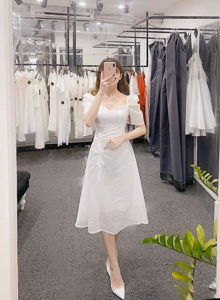 Đầm xòe tay phòng rút dây cục xinh NT8227