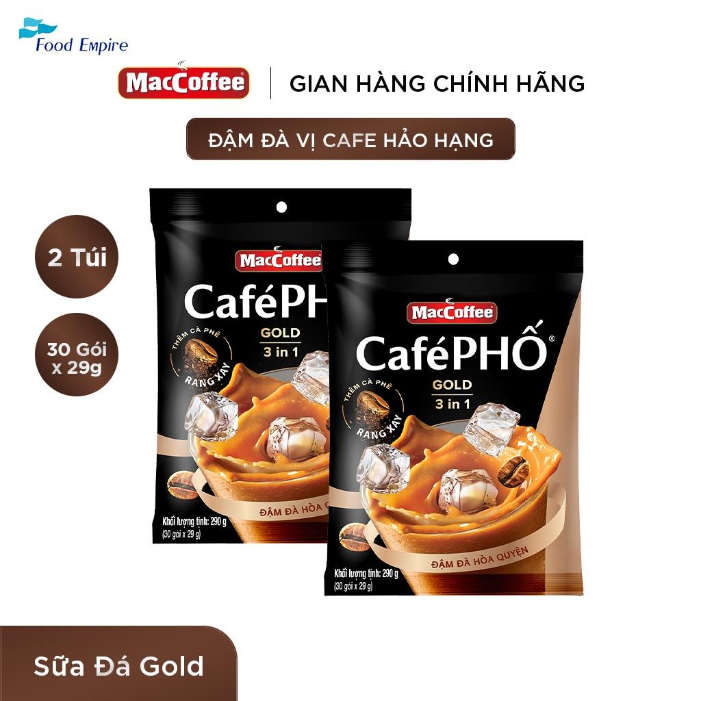 Combo 2 Túi Cà phê Phố GOLD Sữa Đá - MacCoffee (túi 30 gói x 29g)