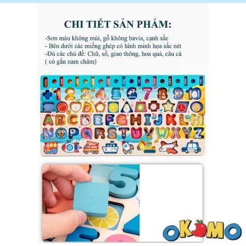 Đồ chơi câu cá 5 in1 kèm bảng chữ cái cho bé từ 2-5 tuổi giúp bé thông minh phát triển trí tuệ OKOMO