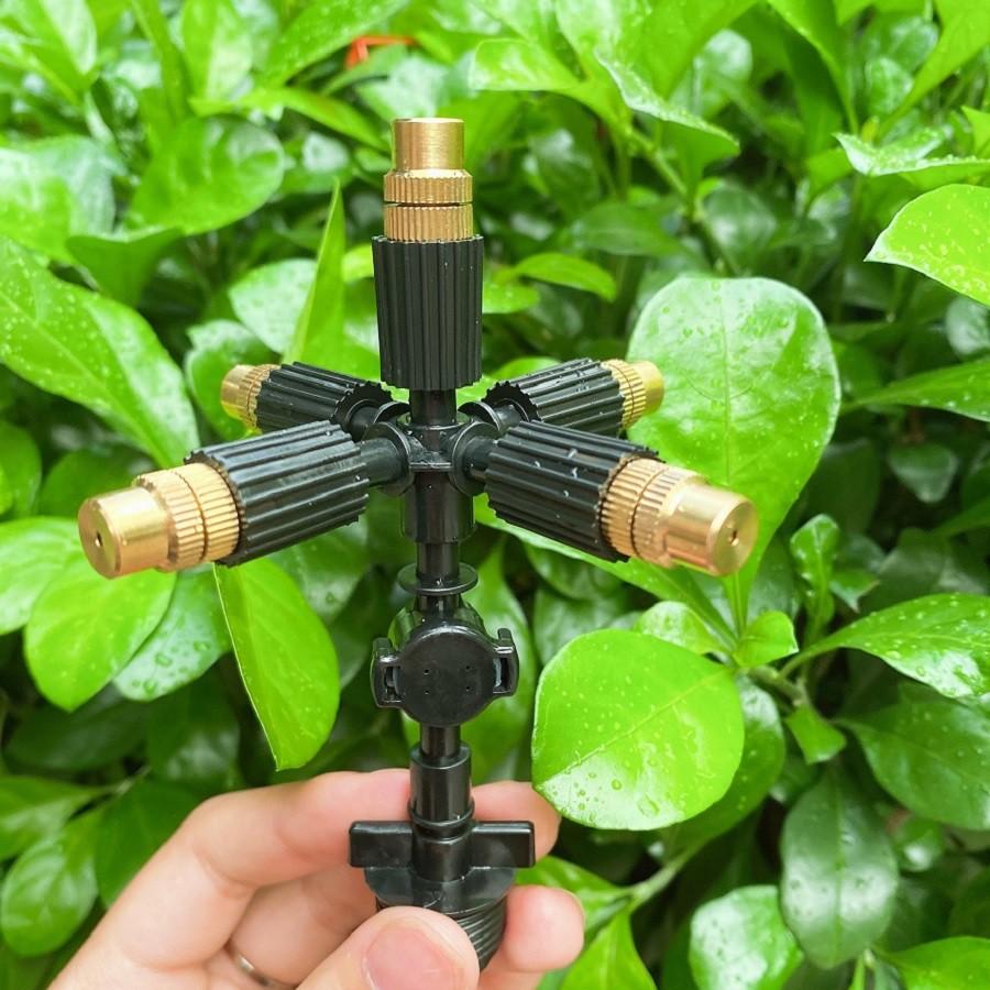 COMBO 40 Béc phun sương 5 hướng đồng chân ren 21 có van chống rỉ