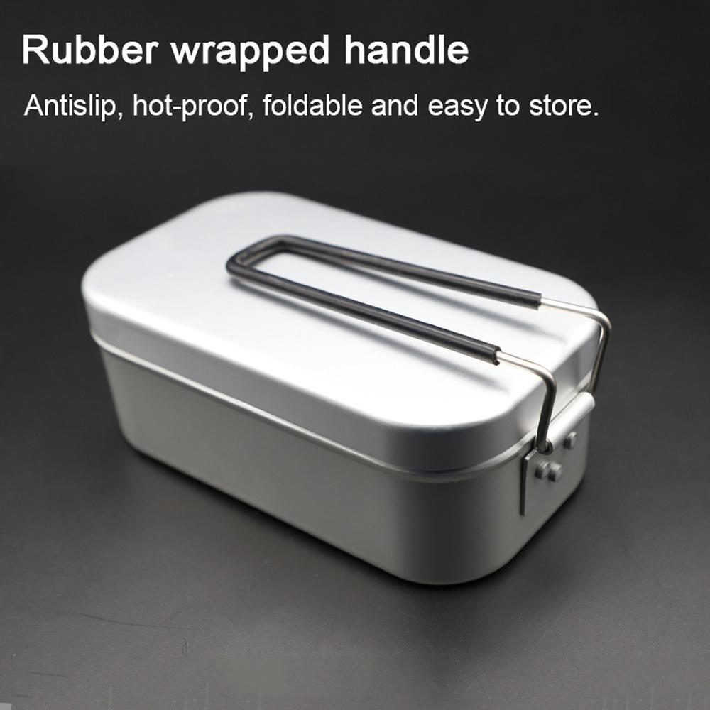 Portable Aluminum Alloy Lunch Box Outdoor Camping Picnic Travel Food Storage Containers Hot-proof Handle Lunchbox Mini Mess Tin