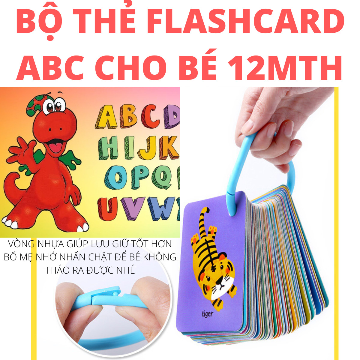 Thẻ học chữ cái ABC tiếng Anh cho bé từ 12 tháng tuổi trở lên