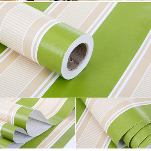 GIẤY DÁN TƯỜNG KHỔ 45CM X10M SỌC XANH LÁ