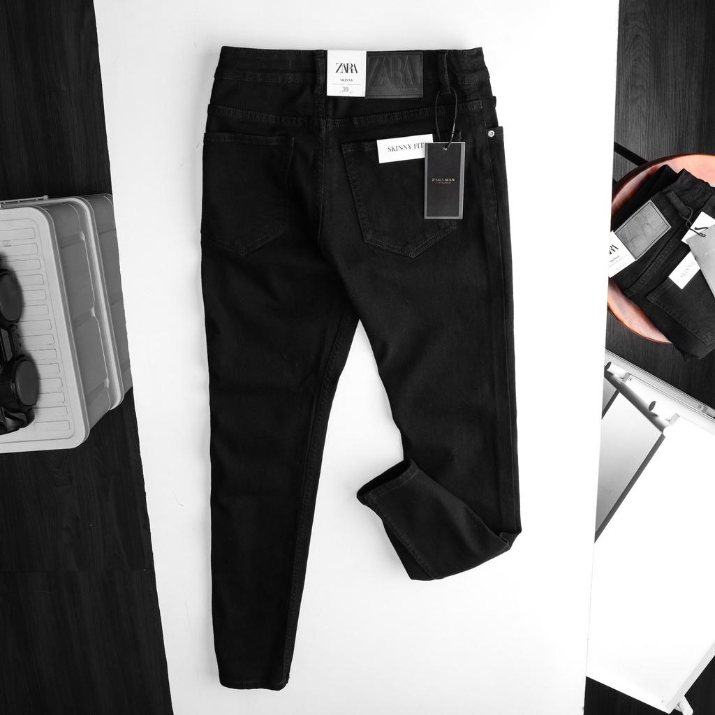 Quần jeans nam màu đen trơn form skinny chất cotton denim co giãn xịn QJZ4 - LASTORE MENSWEAR