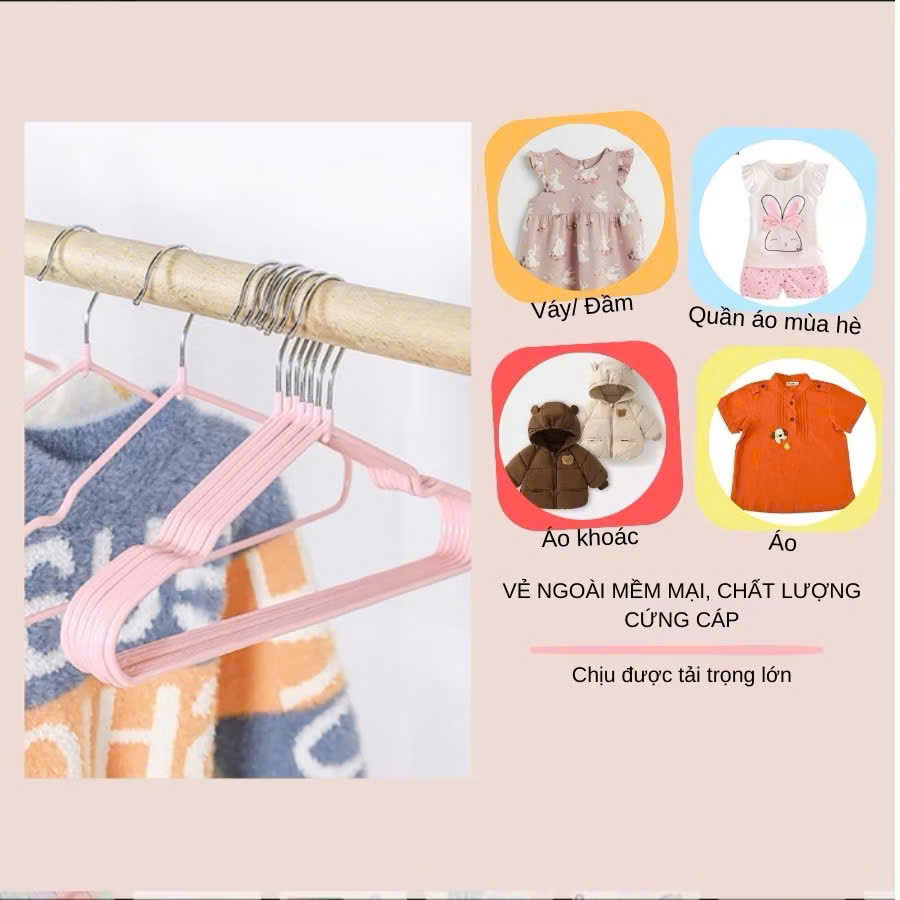 Combo 10 Móc Phơi Inox Không Gỉ, Móc Treo Quần Áo Chịu Nhiệt Cho Trẻ Em và Người Lớn - HÀNG CHÍNH HÃNG MINIIN