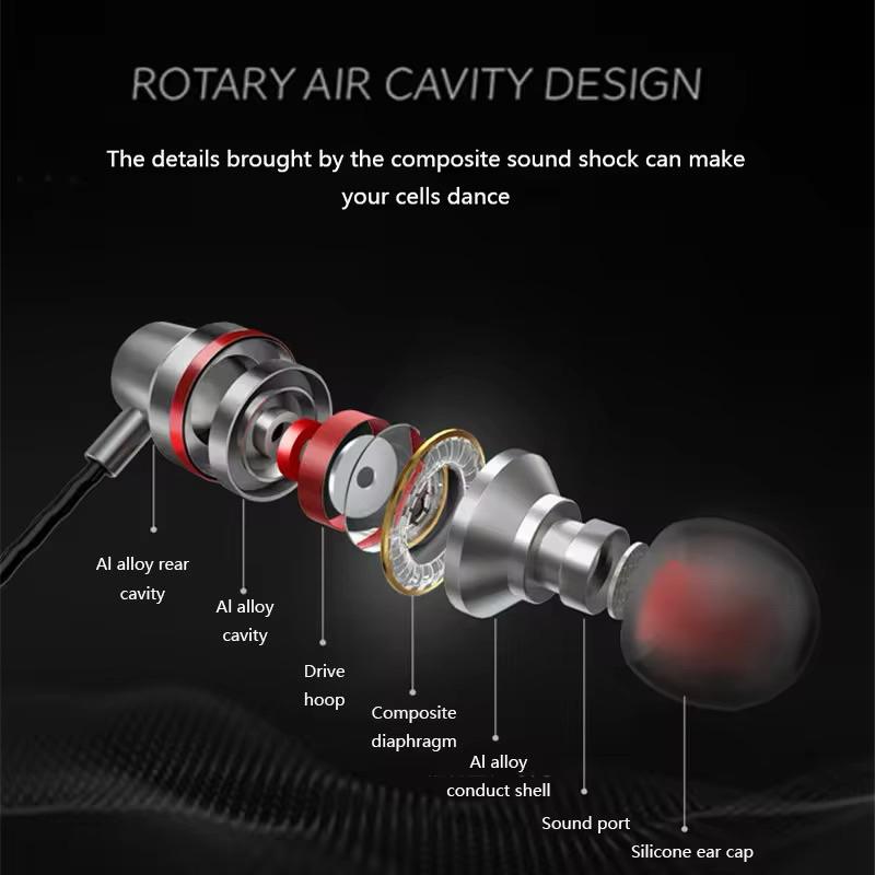 Tai nghe có dây BNR âm thanh HIFI 18D Sống Động Bass Có Mic Khử Tiếng Ồn HiFi - hàng chính hãng - Đen